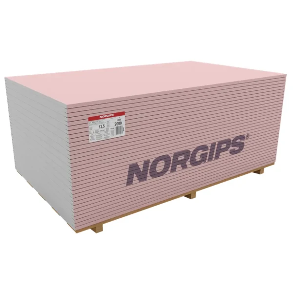 Гіпсокартон Norgips S GKF 2000x1200x12,5 мм вид DF