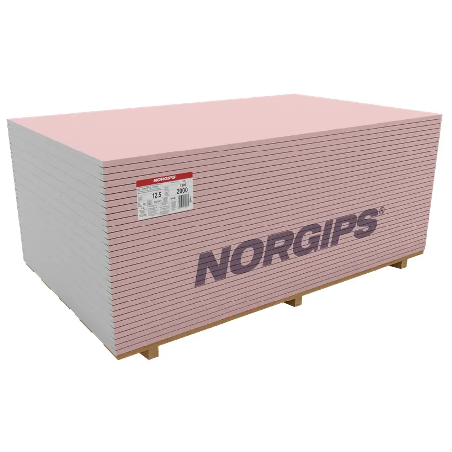 Гіпсокартон Norgips S GKF 2000x1200x12,5 мм вид DF