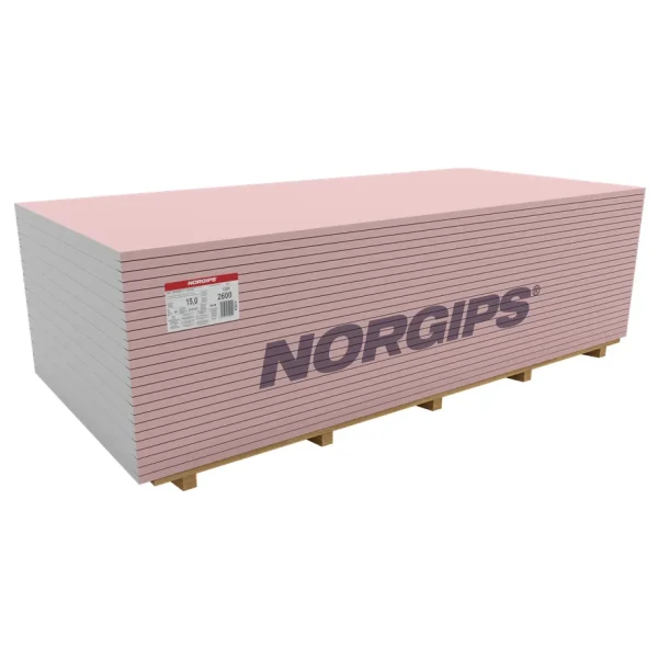 Гіпсокартон Norgips S GKF 2600x1200x15 мм вид DF